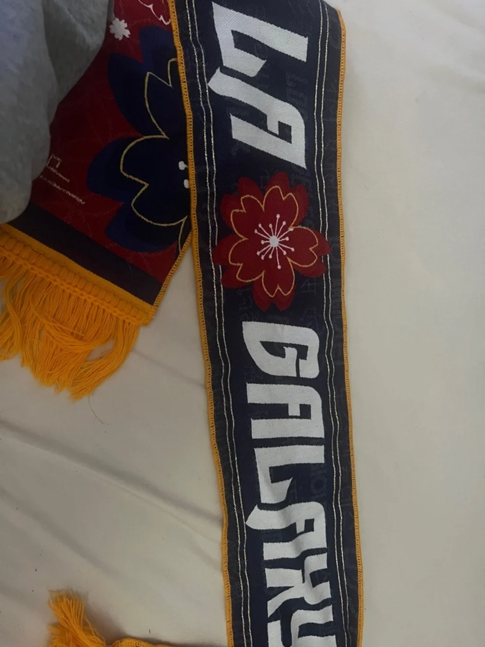 Red Floral Fringe LA Galaxy scarf